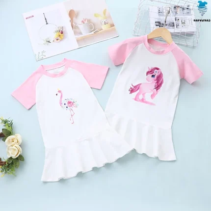 لباس طرح کارتونی اسب تک شاخ و فلامینگو